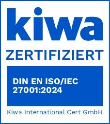 Logo der KIWA zur ISO 27001 Zertifizierung